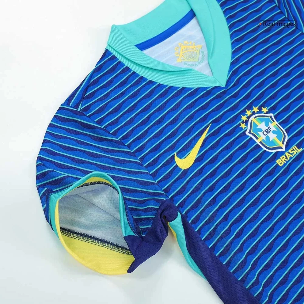 Brazil Away Soccer Uniform Kids Kit Jersey+Shorts Copa America 2024 - Image 7