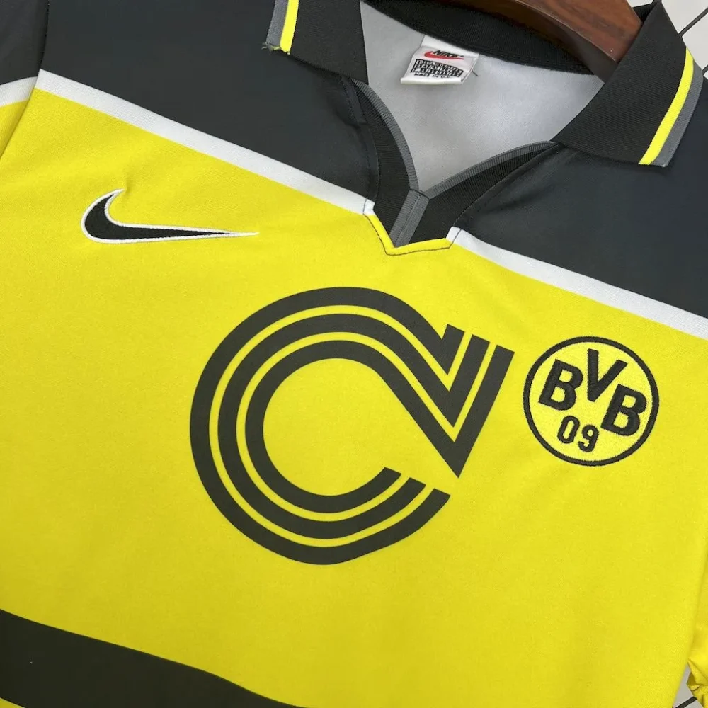 Borussia Dortmund Retro Jersey Home Soccer Shirt 1996/97 - Image 3