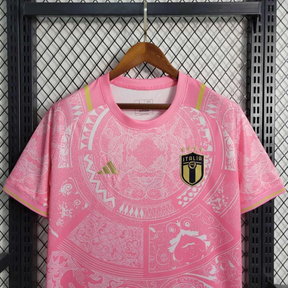 Italy Soccer Jersey Pink Special Edition Custom Shirt 2024 - Image 3