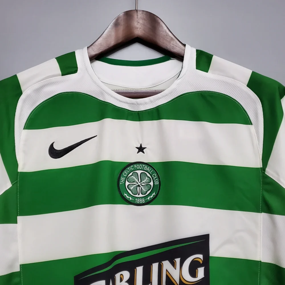 Celtic Retro Soccer Jersey Home Custom Shirt 2005/06 - Image 4