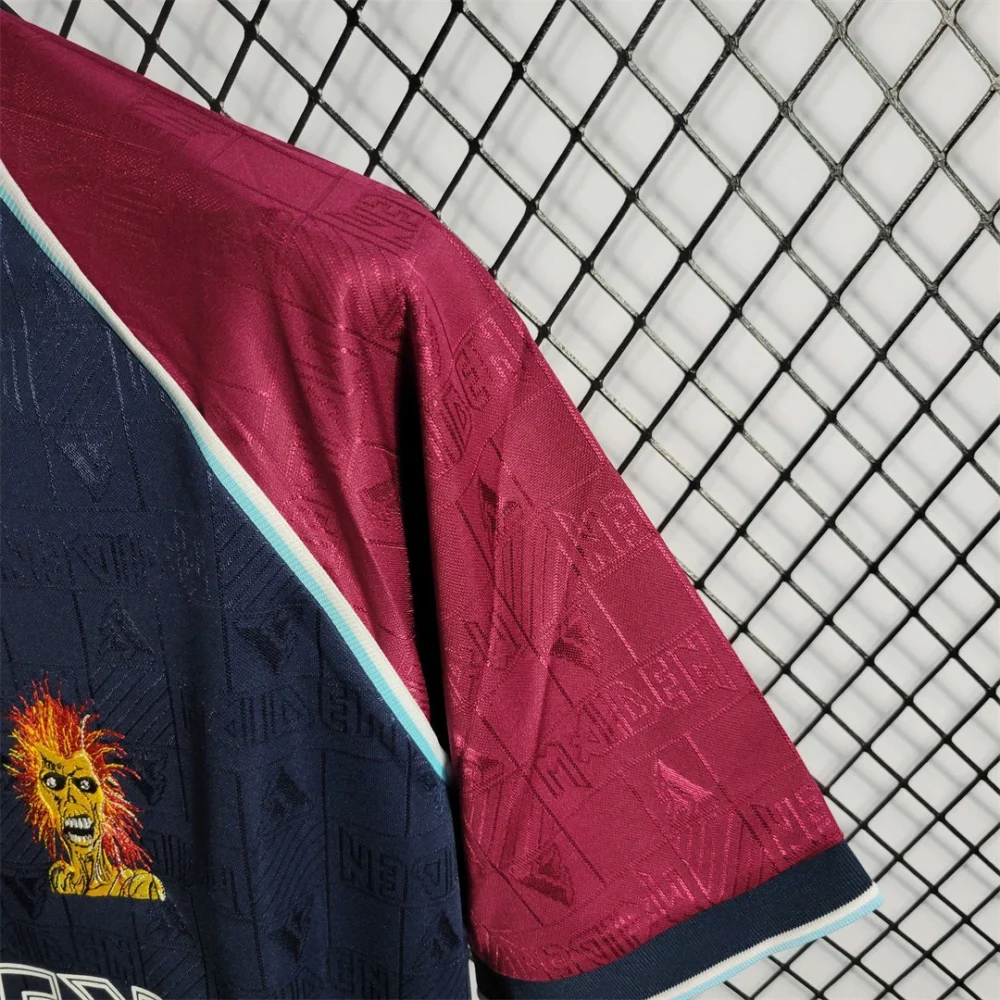 West Ham United Retro Football Jersey Iron Maiden Home Joint Board Shirt 1999/01 - Image 5