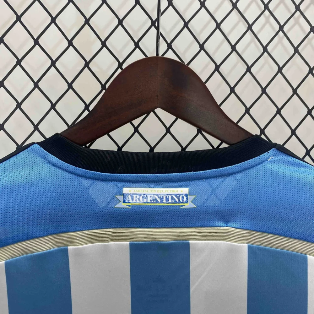 Argentina Retro Jersey Custom Home Football Jersey 2014 - Image 6