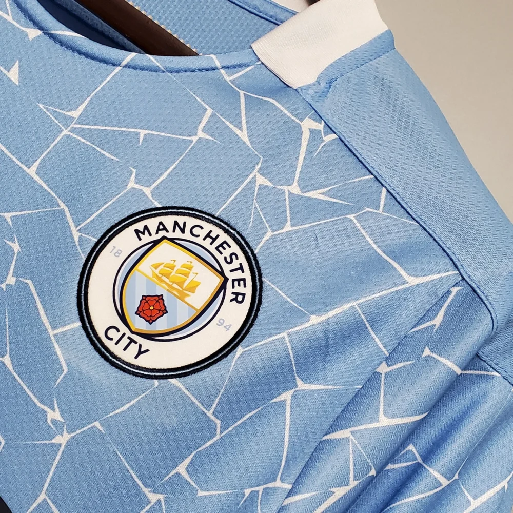 Manchester City Retro Football Jersey Home Shirt 2020/21 - Image 5