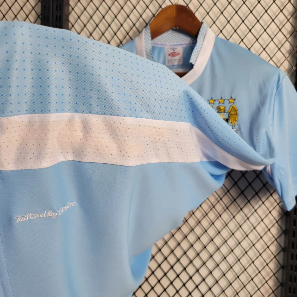 Manchester City Retro Home Football Jersey Shirt 2011/12 - Image 4