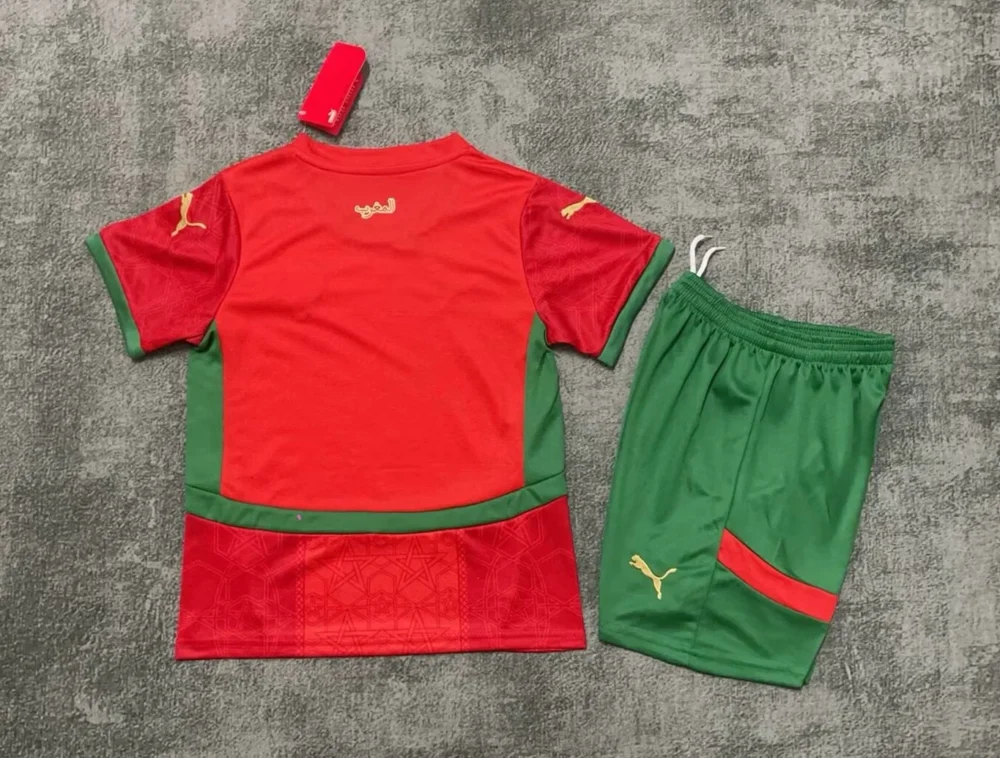 Morocco Soccer Jersey Home Kids Kit Jersey+Shorts 2024-25 - Image 2