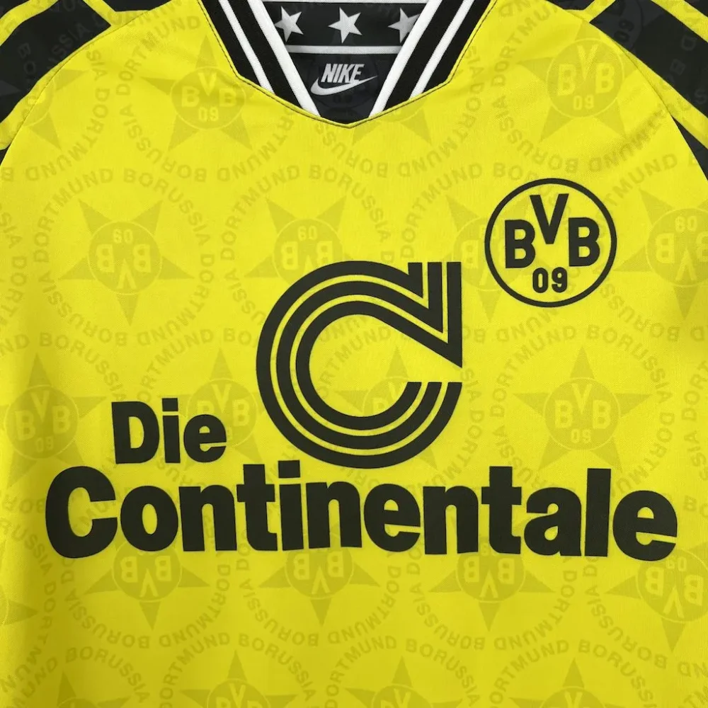 Borussia Dortmund Retro Jersey Home Soccer Shirt 1994/95 - Image 3