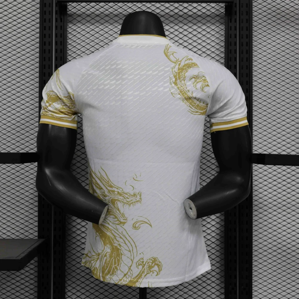 Real Madrid Authentic Soccer Jersey Golden Dragon White Special Edition Shirt 2024/25 - Image 2