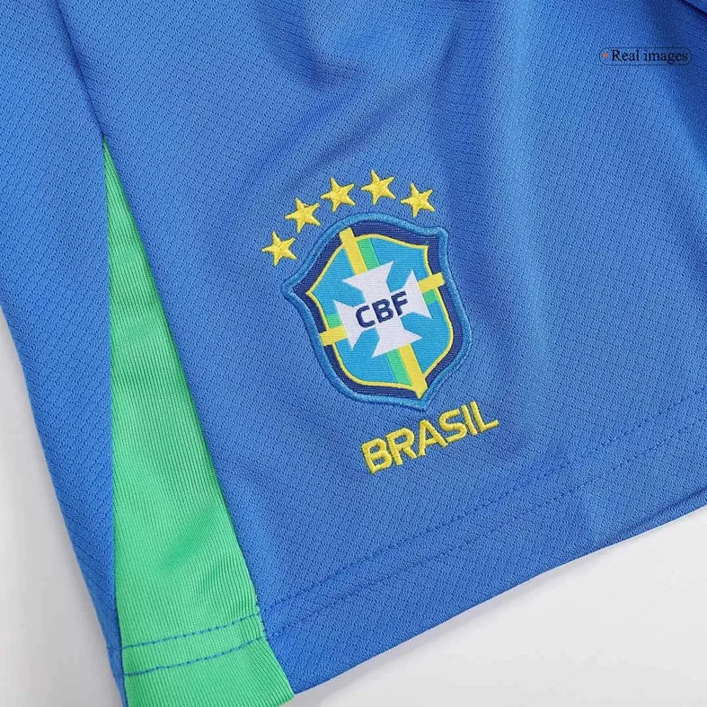 Brazil Home Soccer Uniform Kids Kit Jersey+Shorts Copa America 2024 - Image 13