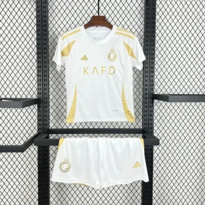 Al Nassr Soccer Jersey Third Away Kids Kit Jersey+Shorts 2024/25