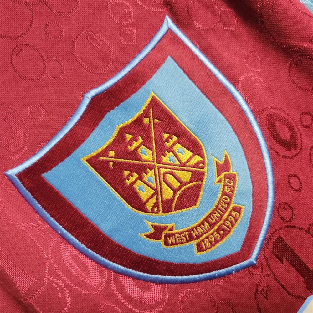 West Ham United Retro Football Jersey Home Custom Shirt 1995/97 - Image 5