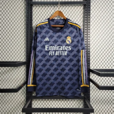 Real Madrid Soccer Jersey Away Long Sleeve Custom Shirt 2023/24