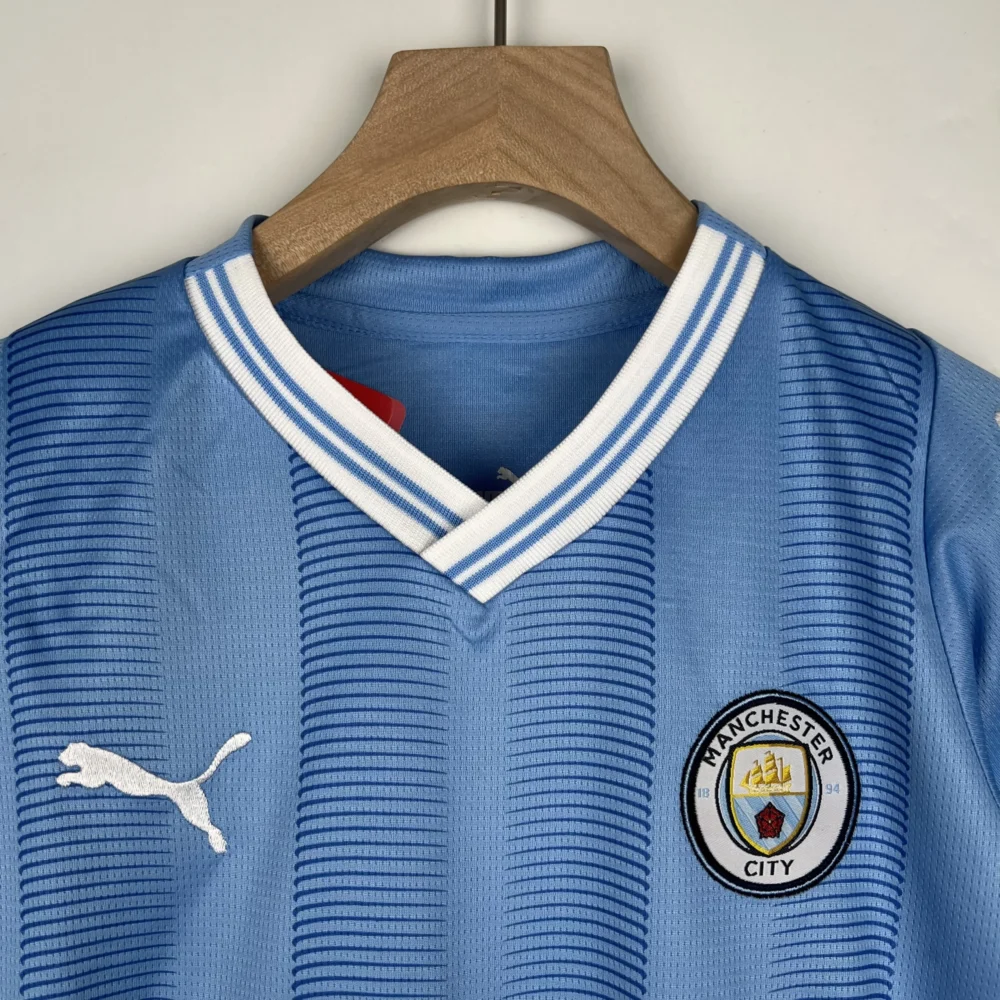 Manchester City Football Jersey Home Kids Kit Jersey+Shorts 2023/24 - Image 3