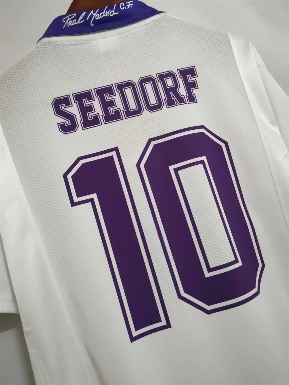 Real Madrid Retro Jersey Home Custom Soccer Shirt 1997-98 - Image 12