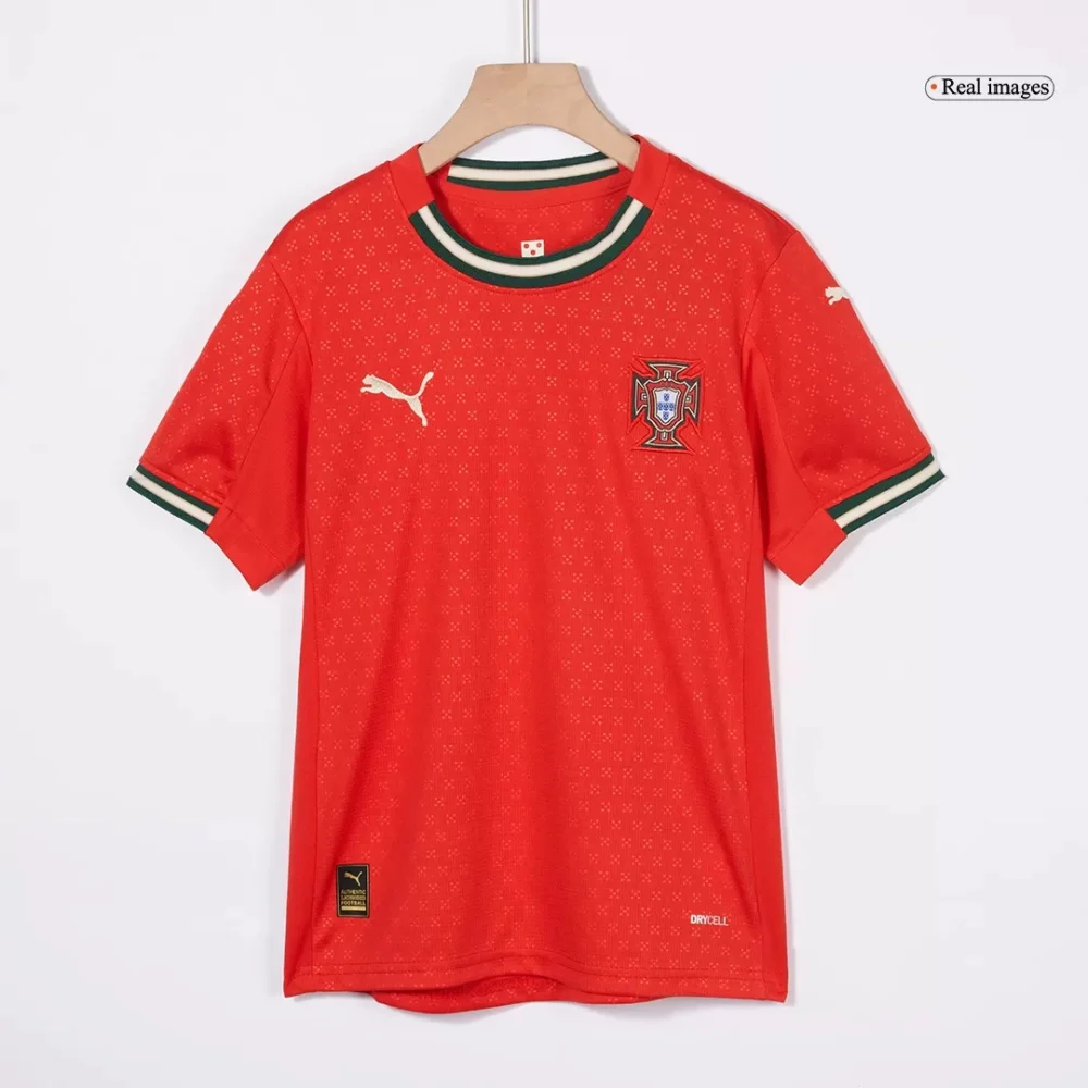 Portugal Home Football Uniform Kids Kit Jersey+Shorts 2025 - Image 3