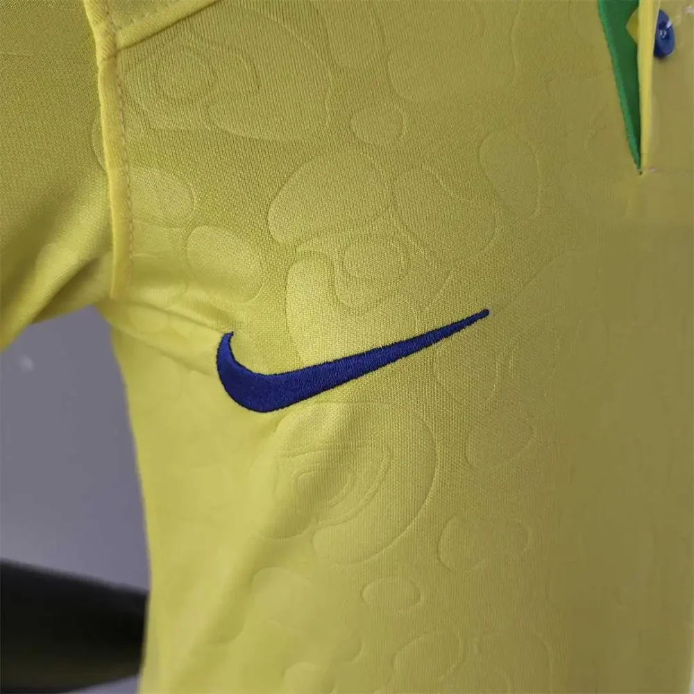 Brazil Retro Jersey Home Uniform Kids Kit Jersey+Shorts 2022 - Image 5