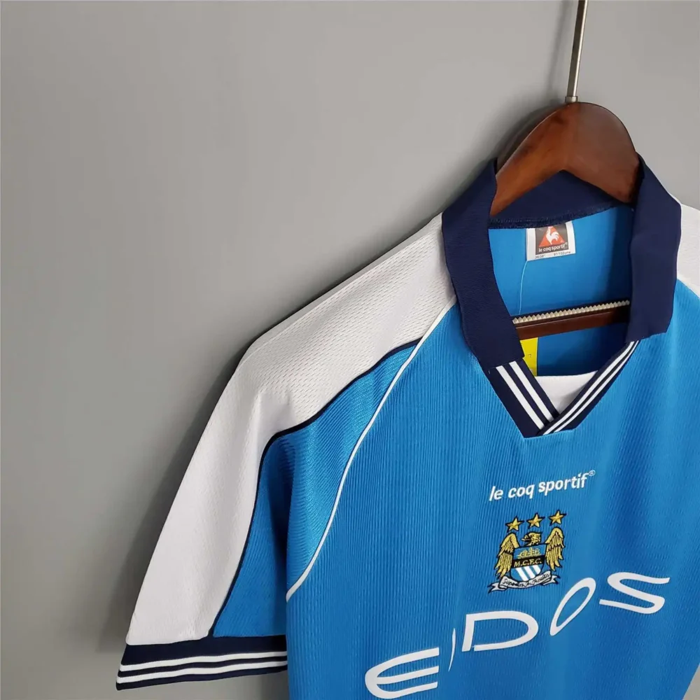 Manchester City Retro Home Football Jersey Shirt 1999/01 - Image 4