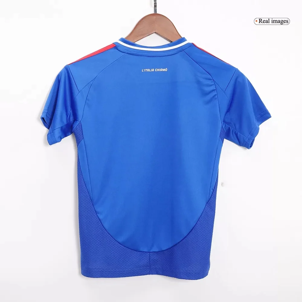 Italy Home Football Uniform Kids Kit Jersey+Shorts EURO 2024 - Image 4