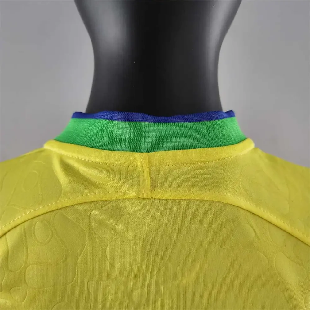 Brazil Retro Jersey Home Uniform Kids Kit Jersey+Shorts 2022 - Image 9