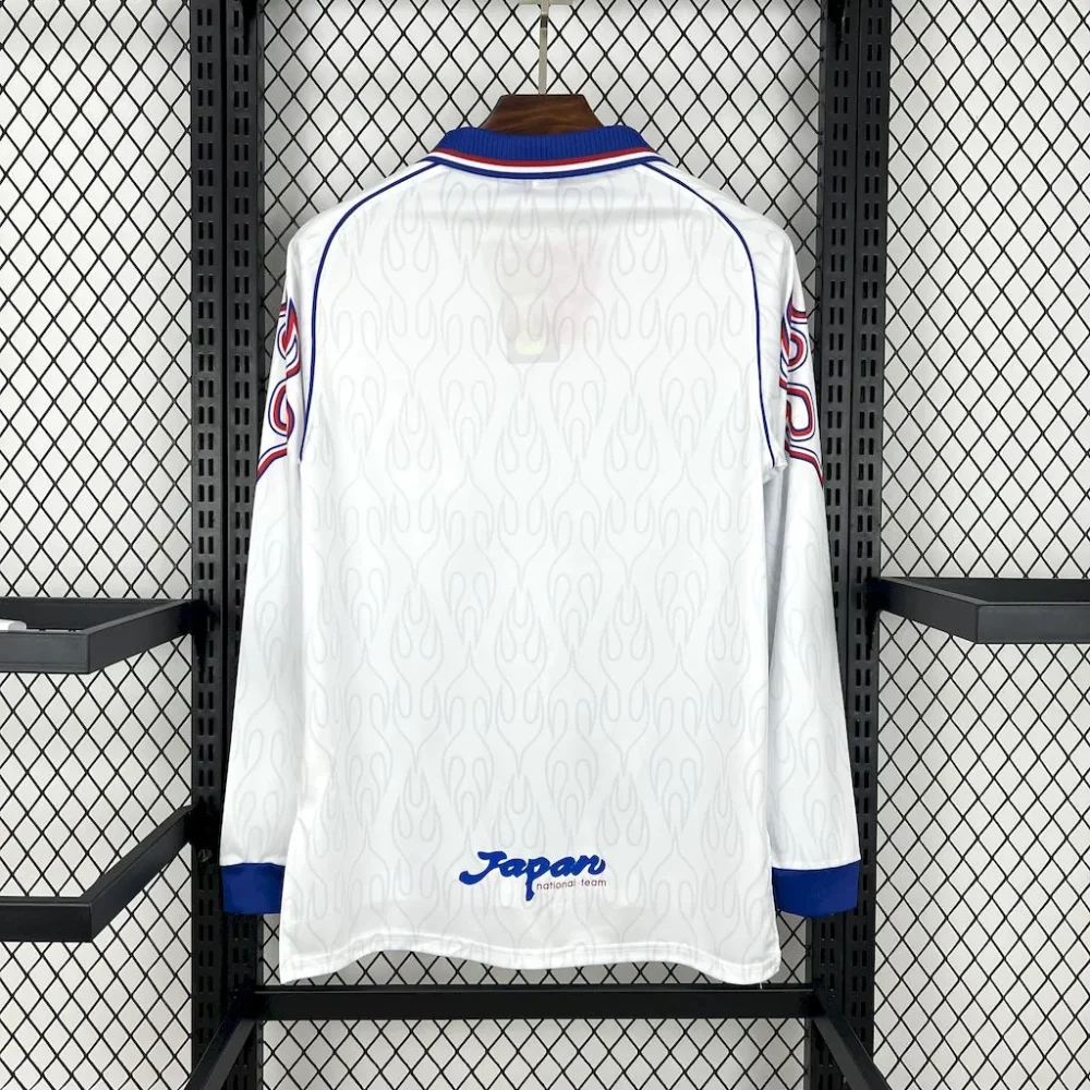 Japan Retro Soccer Jersey Away Custom Long Sleeve Shirt 1998 - Image 2