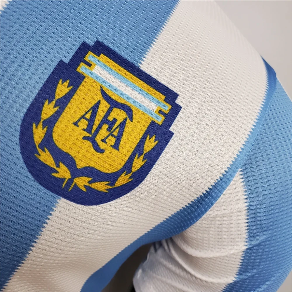 Argentina Authentic Retro Jersey Home Football Jersey 1986 - Image 4
