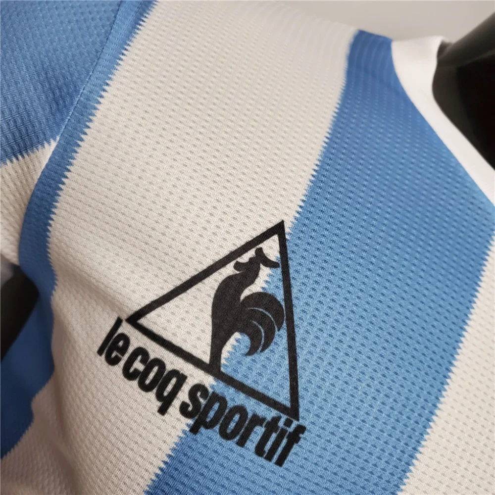 Maradona#10 Argentina Authentic Retro Jersey Home Football Jersey 1986 - Image 5