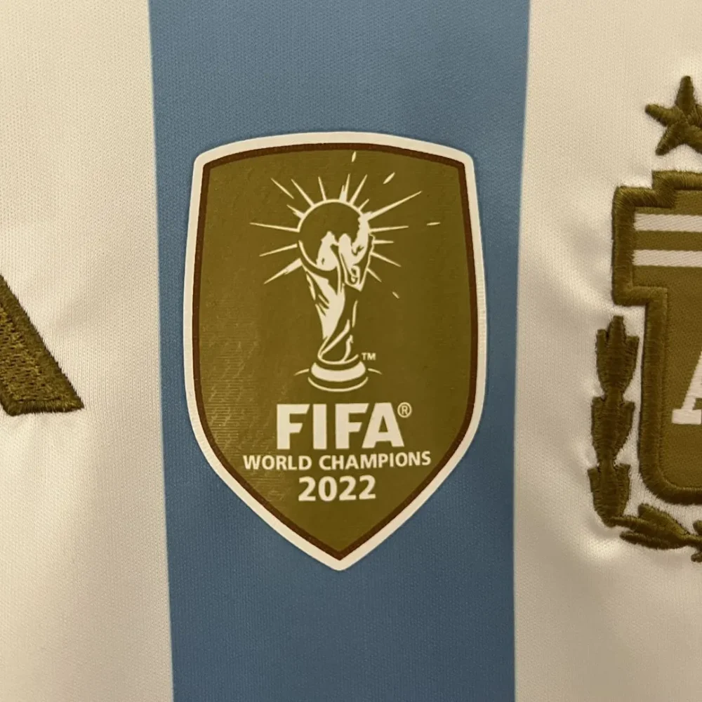 Argentina Home Soccer Uniform Kids Kit Jersey+Shorts 2024 - Image 4