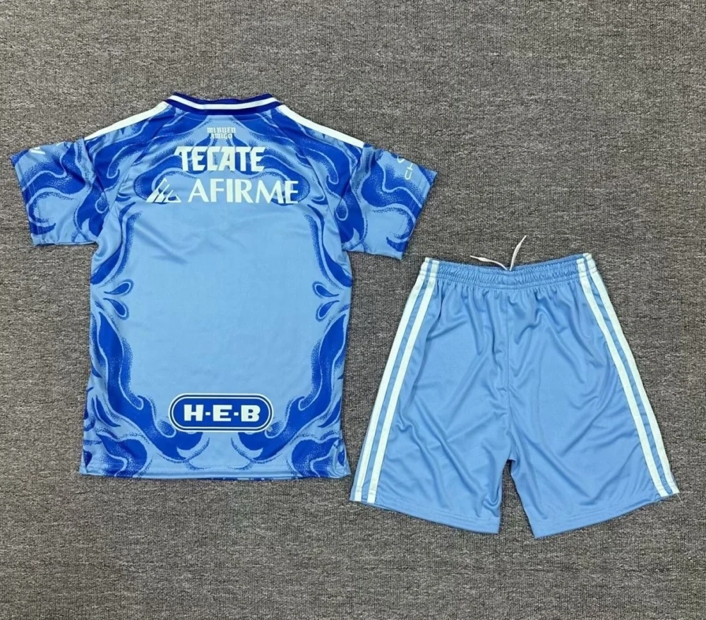 Tigres UANL Soccer Jersey Away Kids Kit Jersey+Shorts 2025/26 - Image 2