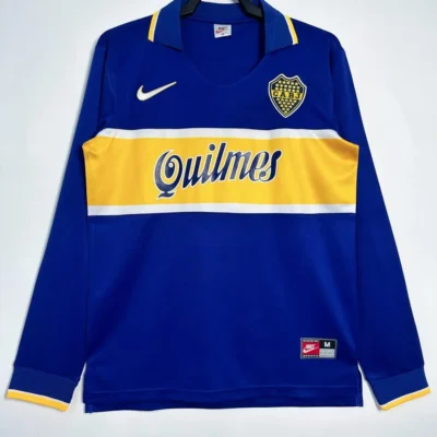 Boca Juniors Retro Soccer Jersey Home Long Sleeve Custom Shirt 1996/97