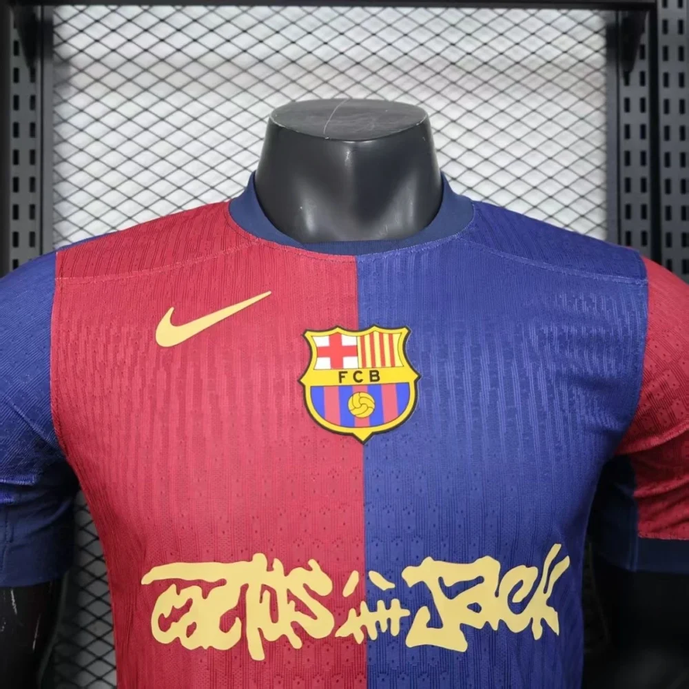 Authentic Soccer Jersey Barcelona Home x Travis Scott Shirt 2024/25 - Image 3