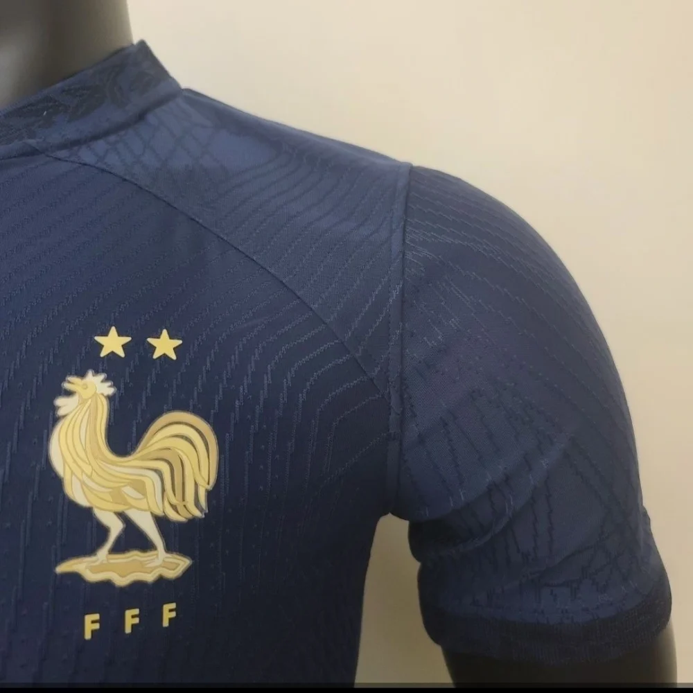 France Authentic Retro Soccer Jersey Home Shirt World Cup 2022 - Image 3