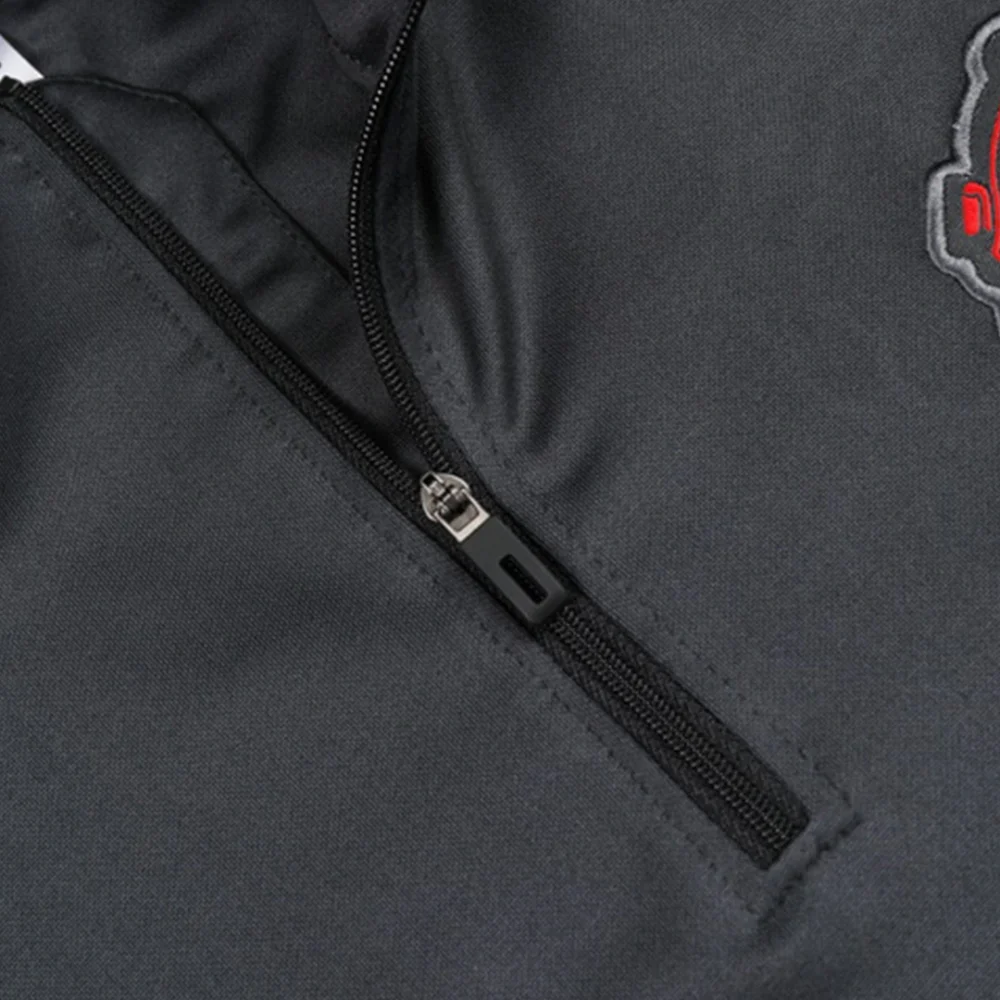 Kids Manchester United 1/2 Zipper Sweat Kit(Top+Pants) Black 2024/25 - Image 5