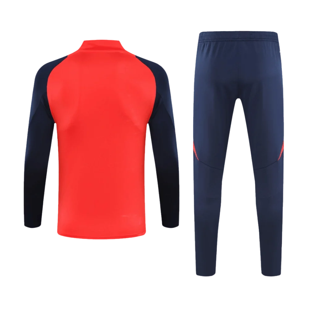 Manchester United 1/2 Zipper Sweat Kit (Top+Pants) Red 2024/25 - Image 2