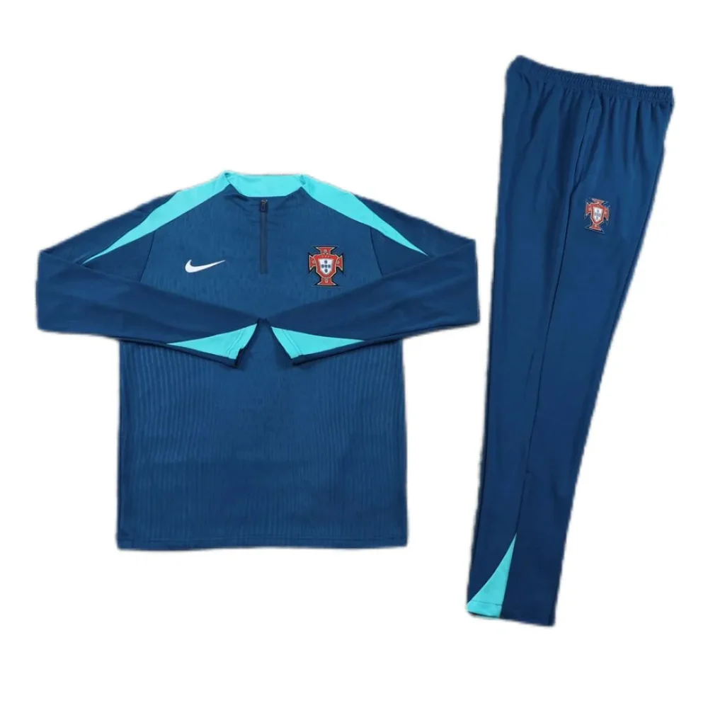 Portugal Zipper Sweatshirt Kit (Top+Pants) Blue 2024/25 - Image 3