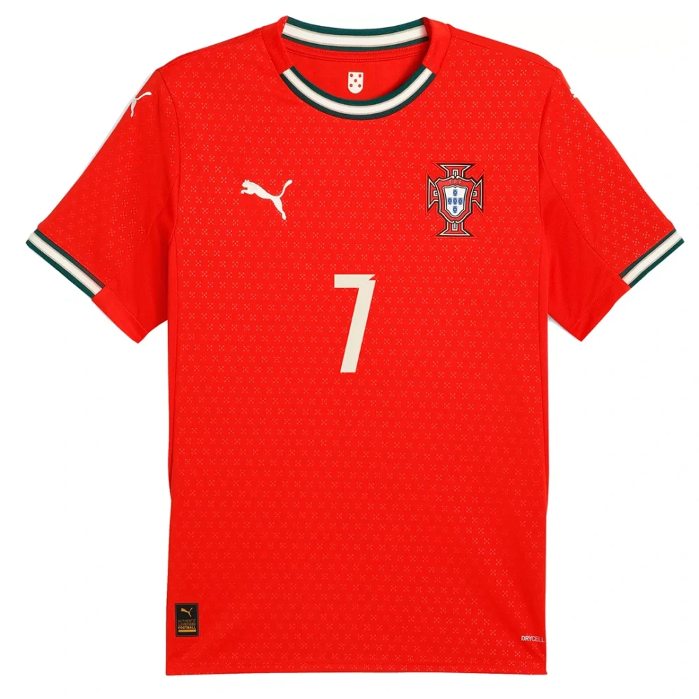Ronaldo #7 Portugal Soccer Jersey Home Shirt 2025 - Image 2
