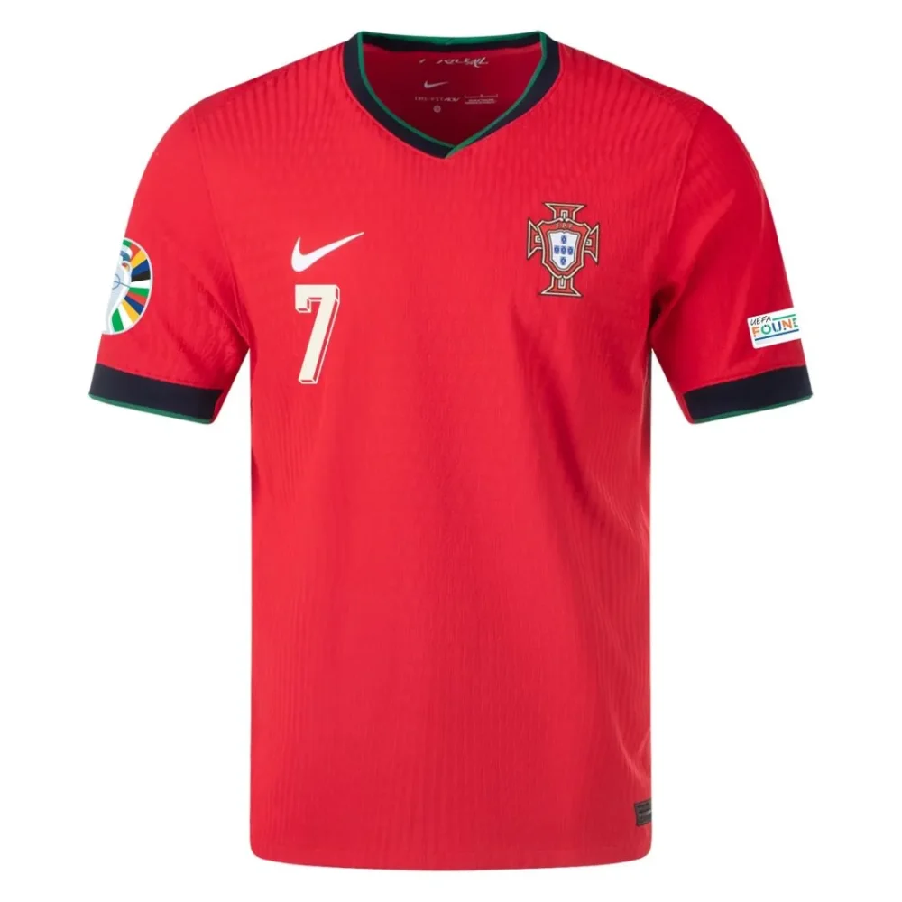 Ronaldo #7 Portugal Authentic Soccer Jersey Home Shirt EURO 2024 - Image 2