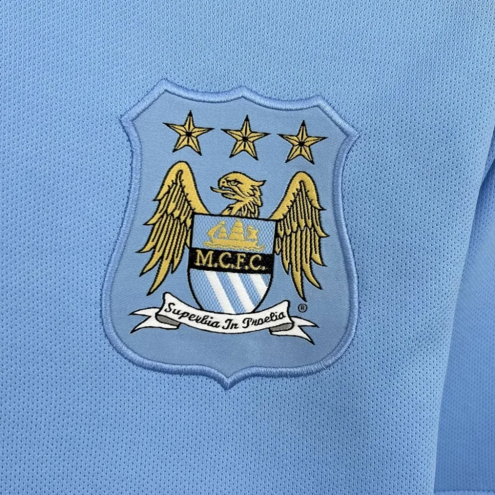 Manchester City Retro Home Football Jersey Shirt 2013/14 - Image 5