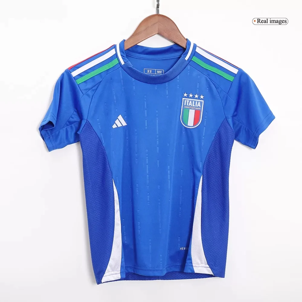 Italy Home Football Uniform Kids Kit Jersey+Shorts EURO 2024 - Image 3