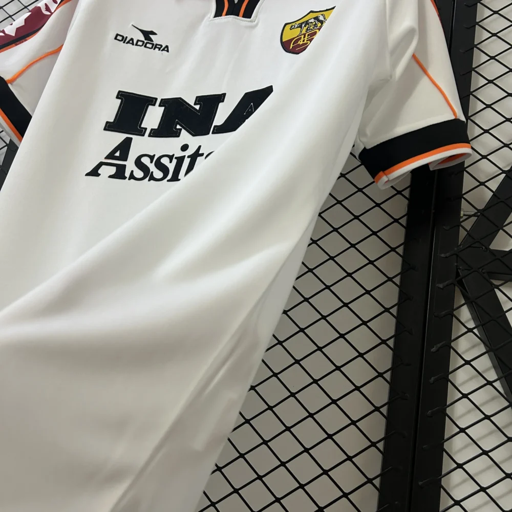 Roma Retro Soccer Jersey Away Custom Shirt 1998/99 - Image 7