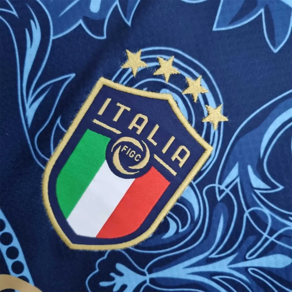 Italy Soccer Jersey x Versace Blue Special Edition Custom Shirt 2022 - Image 6