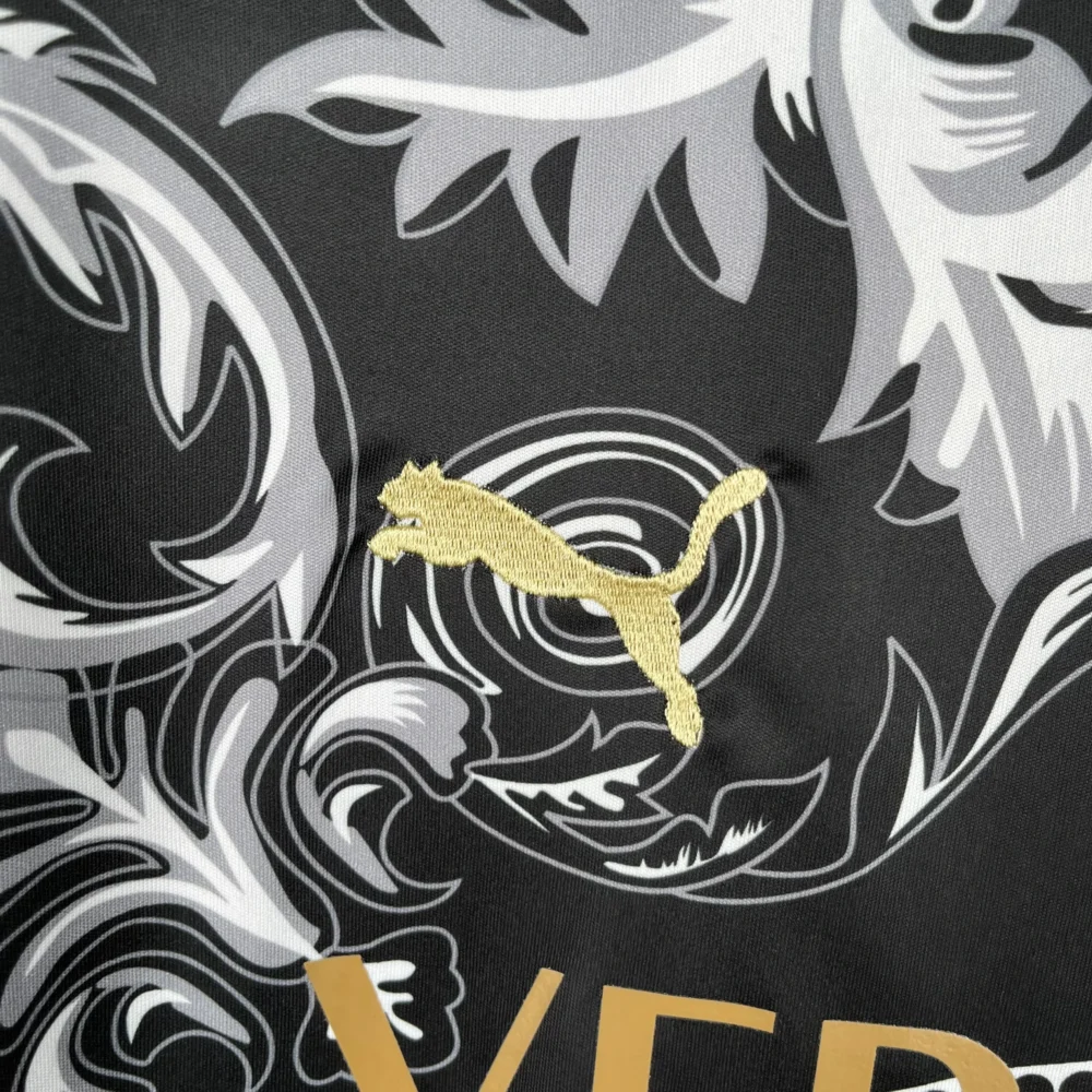 Italy Soccer Jersey x Versace Black Special Edition Custom Shirt 2024 - Image 4