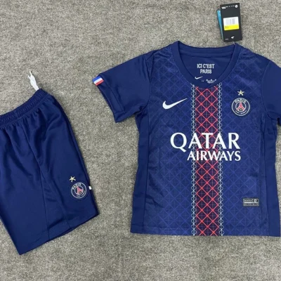 PSG Soccer Jersey Home Kids Kit Jersey+Shorts 2025/26