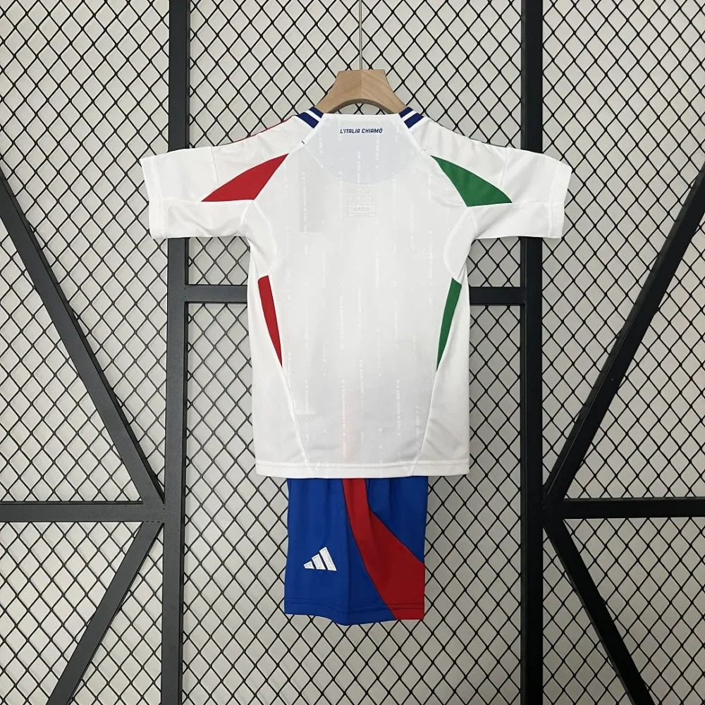 Italy Away Football Uniform Kids Kit Jersey+Shorts EURO 2024 - Image 2