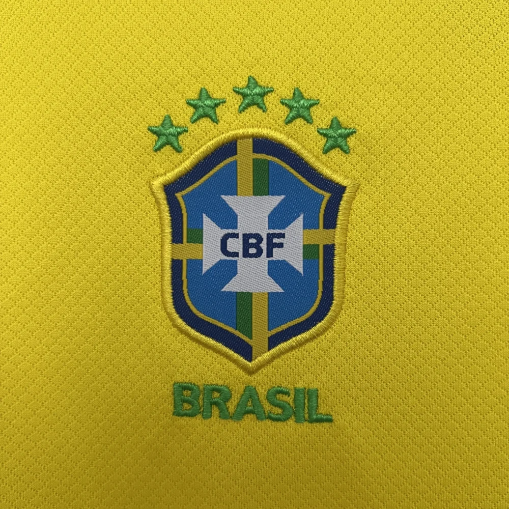 Brazil Home Soccer Uniform Kids Kit Jersey+Shorts 2025 - Image 6
