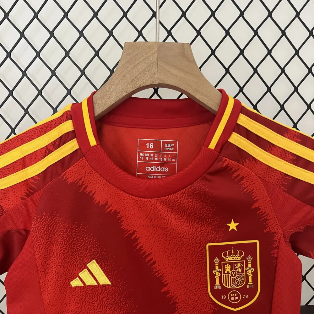 Spain Home Football Uniform Kids Kit Jersey+Shorts EURO 2024 - Image 5