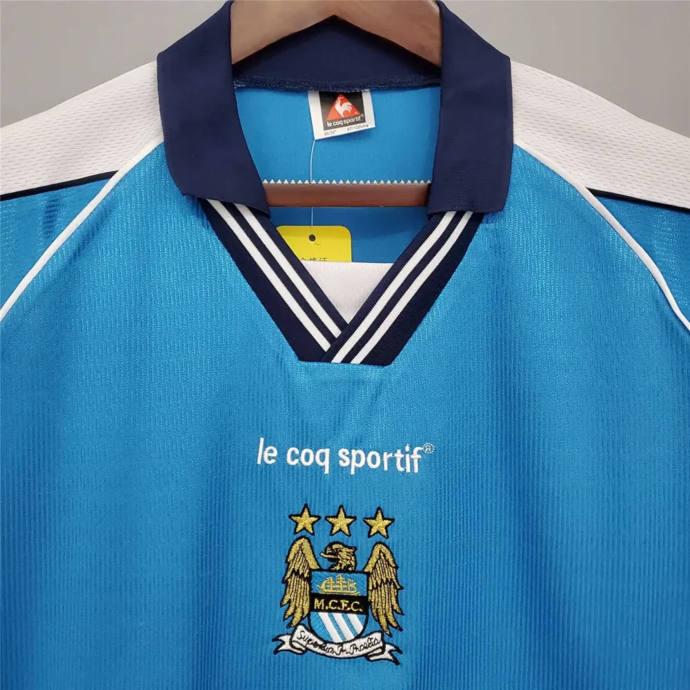 Manchester City Retro Home Football Jersey Shirt 1999/01 - Image 3
