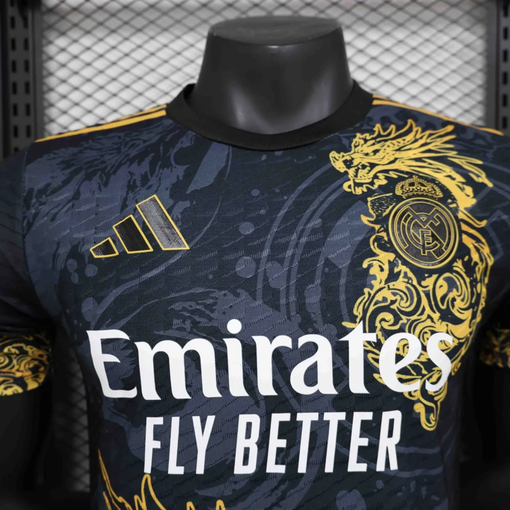 Real Madrid Authentic Soccer Jersey Golden Dragon Special Edition Shirt 2024/25 - Image 3