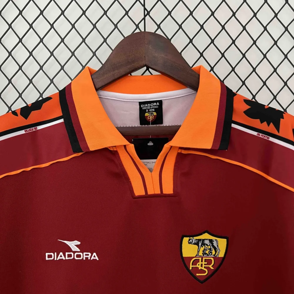 Roma Retro Soccer Jersey Home Custom Shirt 1998/99 - Image 3