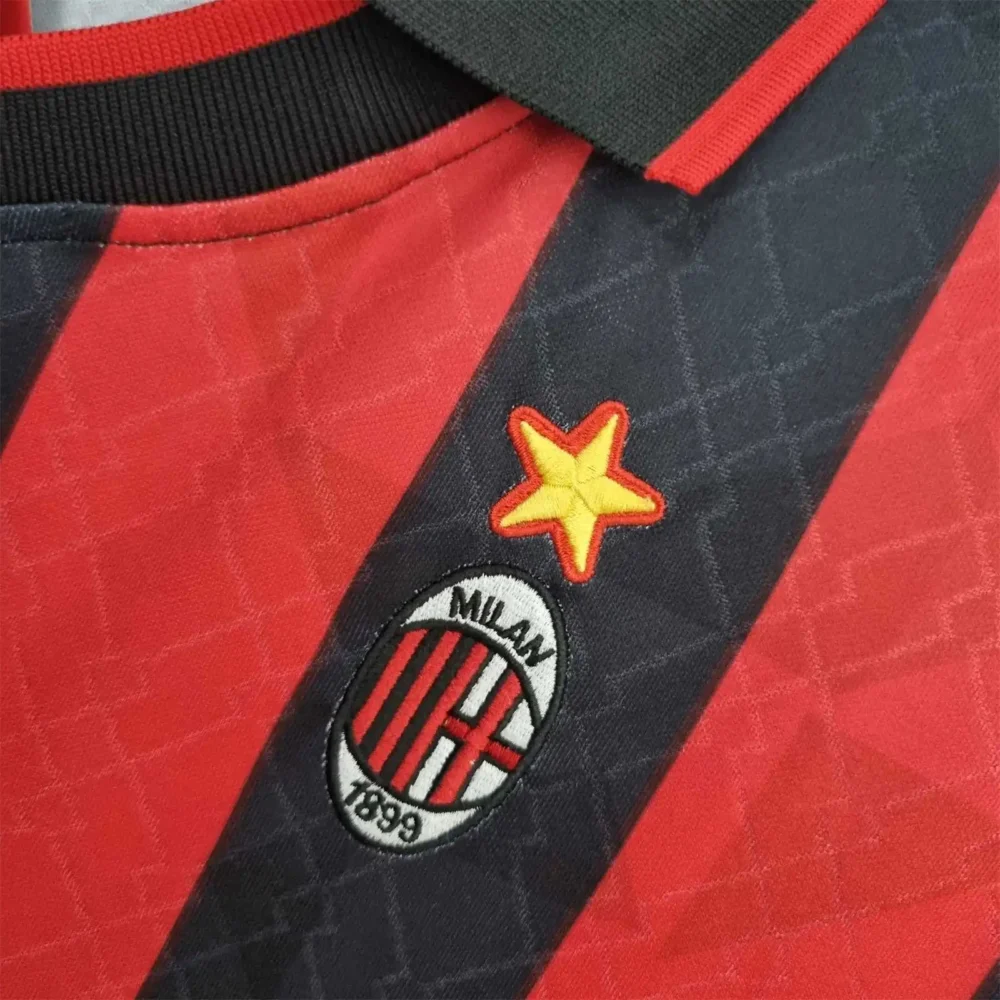 AC Milan Retro Soccer Jersey Home Custom Shirt 1995/96 - Image 7