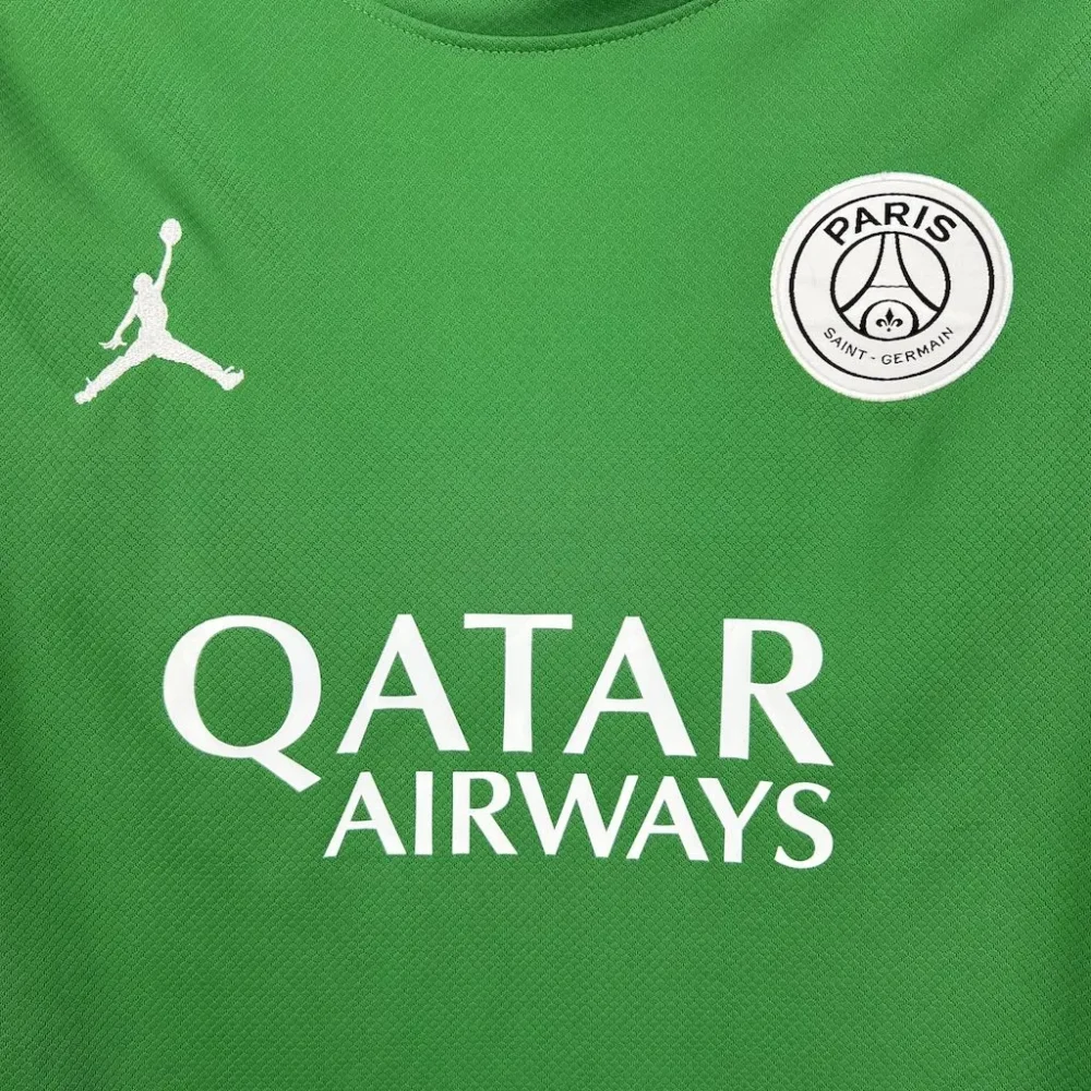 PSG Soccer Jersey Green Custom Long Sleeve Shirt 2025/26 - Image 3