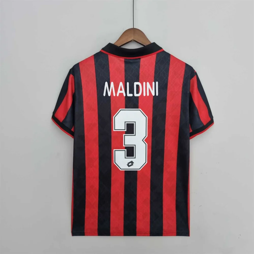 AC Milan Retro Soccer Jersey Home Custom Shirt 1995/96 - Image 9